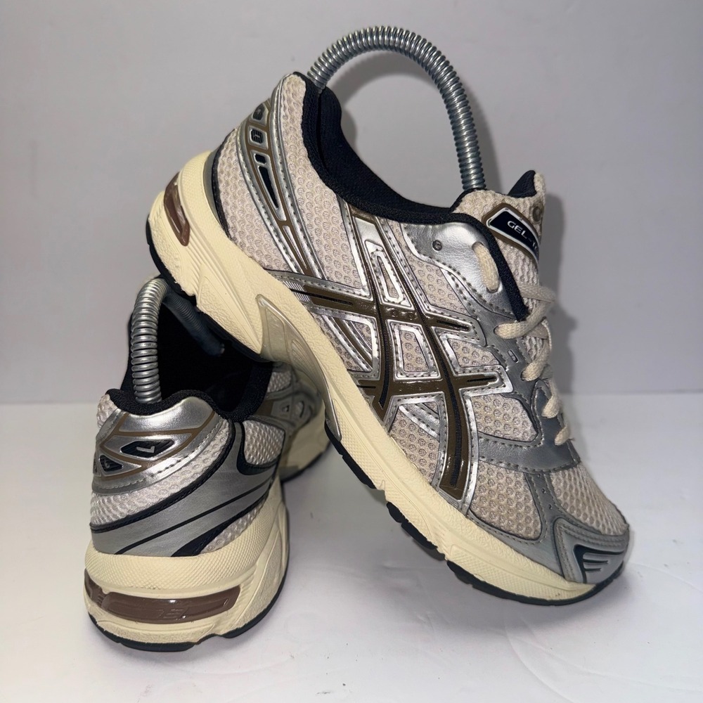 Asics Gel-1130 Sneakers Women 4.5 Silver Cream Metallic Mesh shiney 1201A256